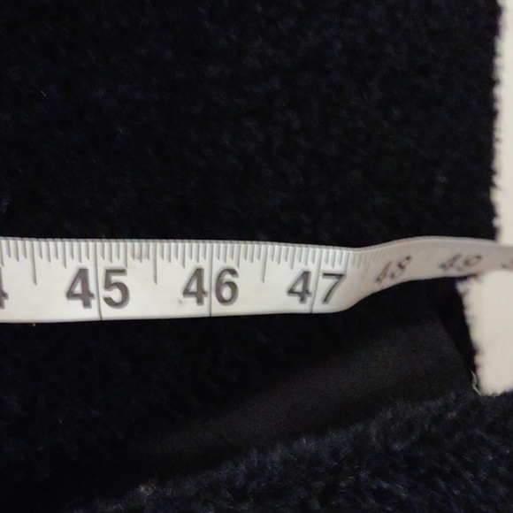 Vintage Carries note long black belted faux wool coat size large - Picture 8 of 11